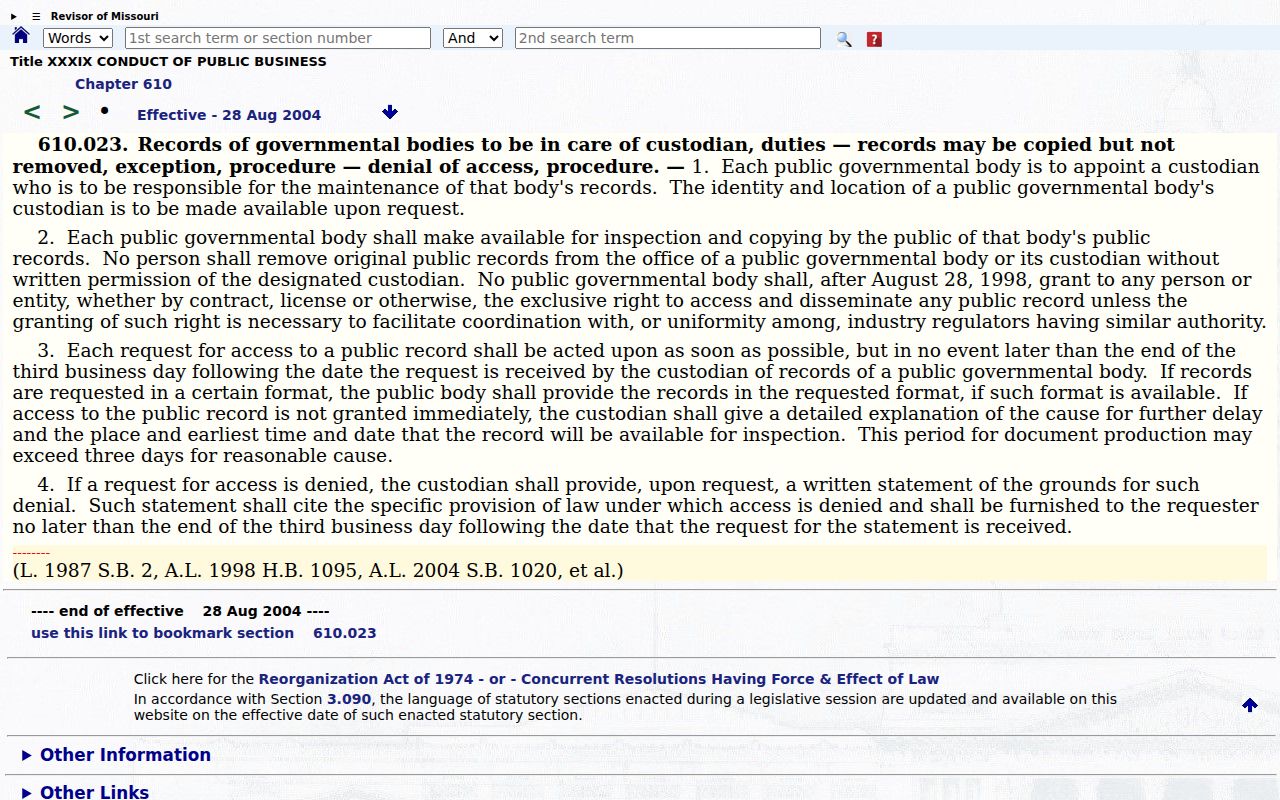 Boone County civil court records and Missouri public-record procedure